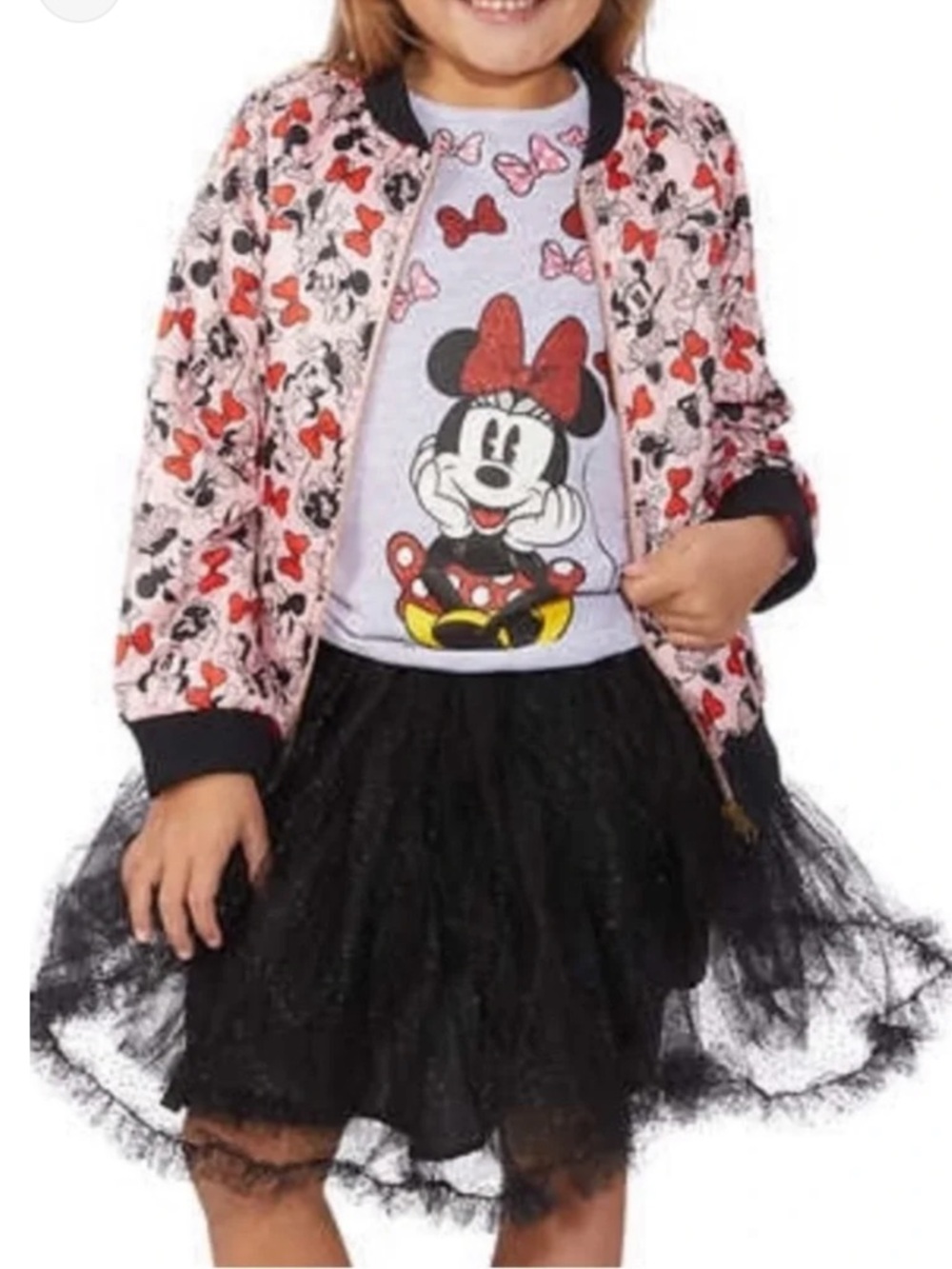 Disney Collection by Tutu Couture Minnie Mouse Pink Light Puffer Jacket Girls